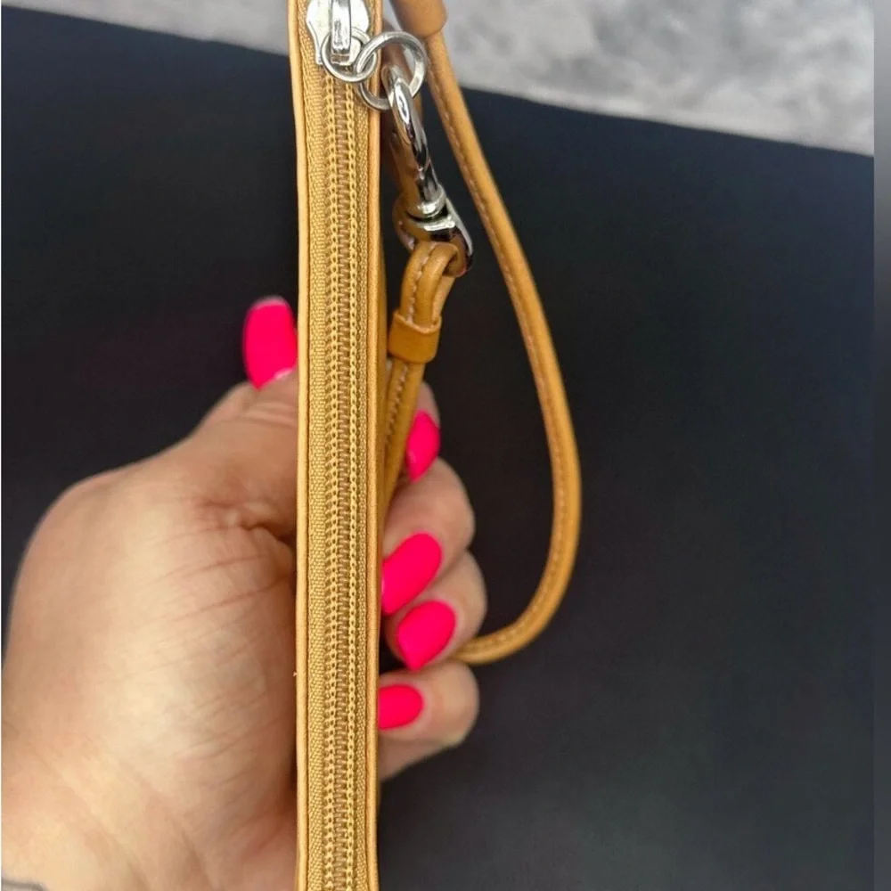 Coach Tan Leather Wristlet